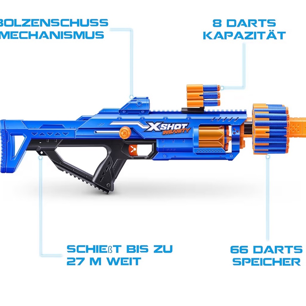 NEW XShot Insanity Bezerko Zuru Nerf Gun 48 Darts Outdoor Toys - Picture 3 of 5